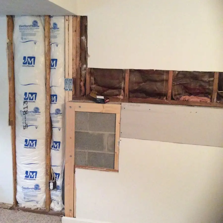 Wall insulation replacement during Basement Flood Cleanup in Oceano